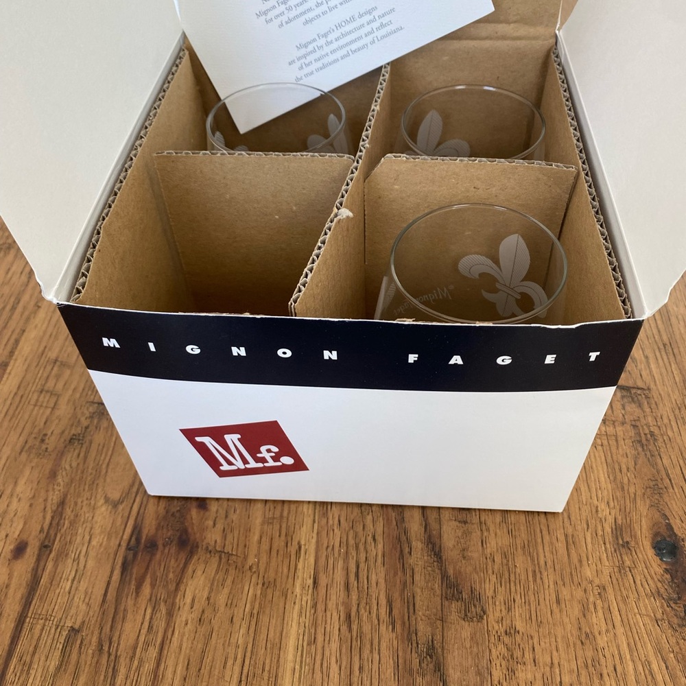 Mignon Faget Clear Etched Glass Set - Picture 2 of 2